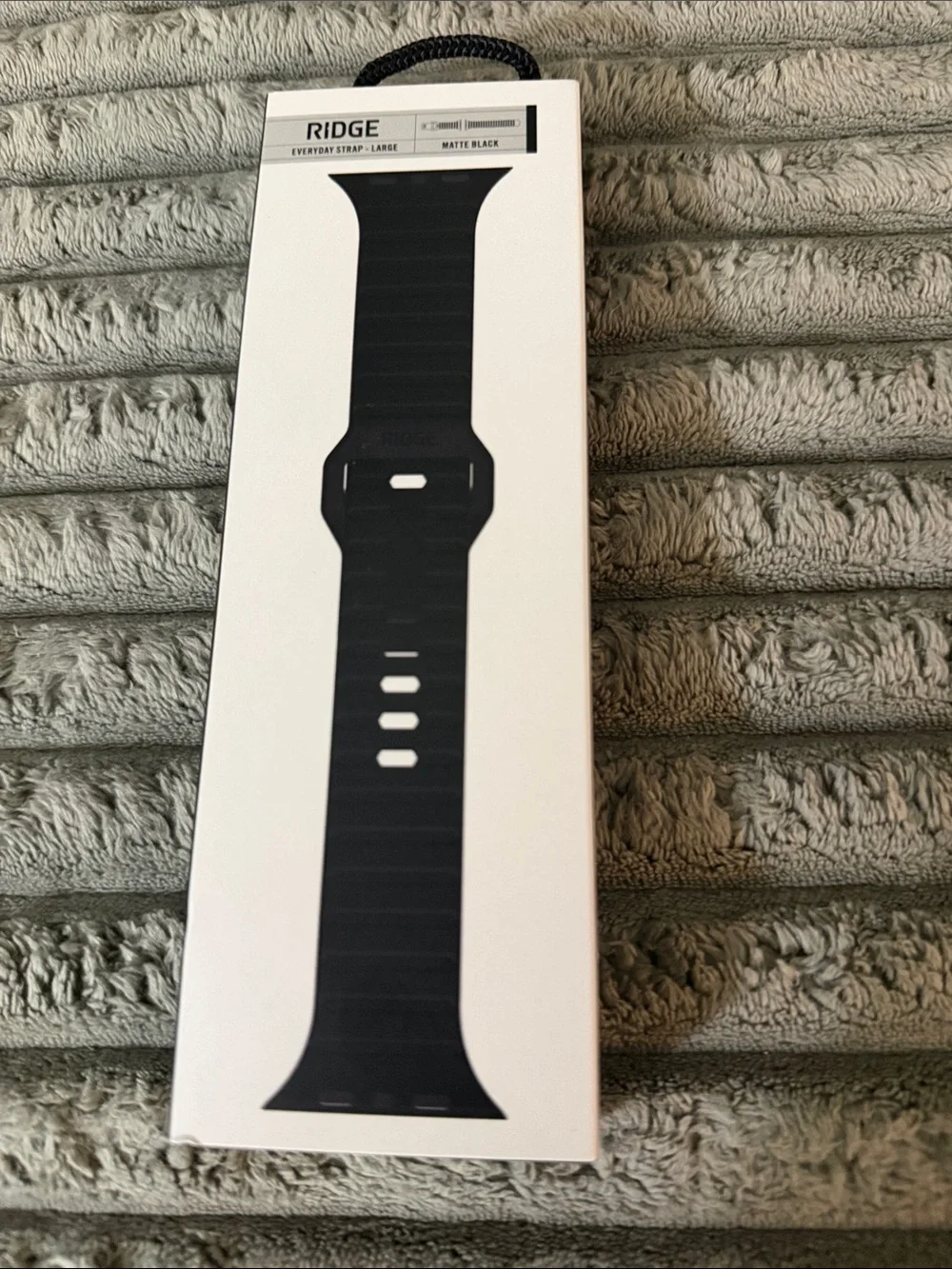 Ridge Matte Black Silicone Apple Watch Strap - Large